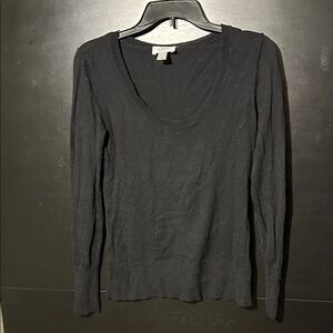 LOFT Classic Black Long Sleeve Blouse